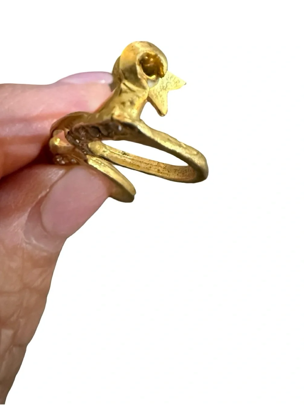 Gold Rhinestone Eyeglass Frame Brooch - Gold